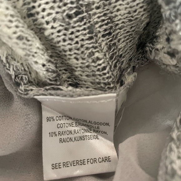 NWT Miracle Lightweight Gray Knit Sweater Semi Sheer Back Insert with Tie. S/M - Picture 9 of 9